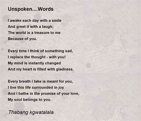 Unspoken Words Quote