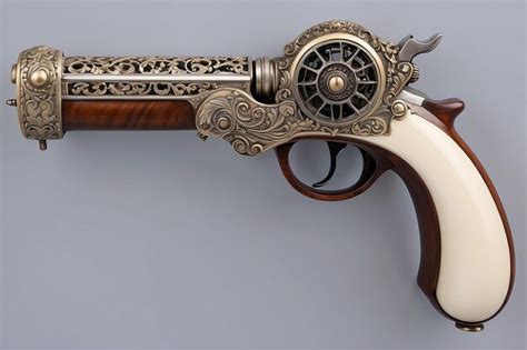 Premium Photo Vintage Wheellock Pistol With Carved Ivory Grip Panels