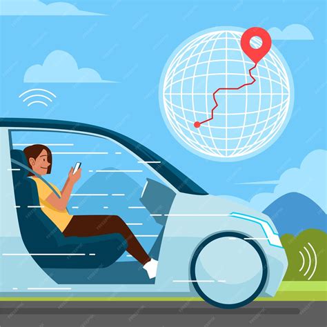 Free Vector Hand Drawn Self Driving Car Illustration