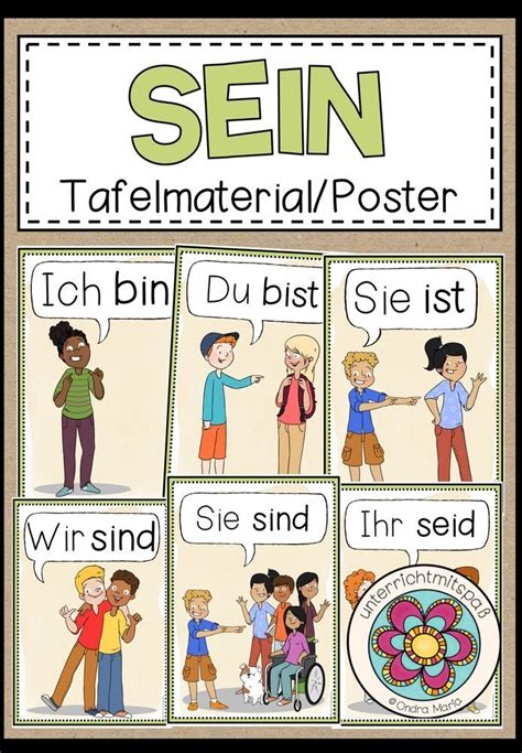 Das Verb Sein Tafelmaterial Poster Unterrichtsmaterial In Den