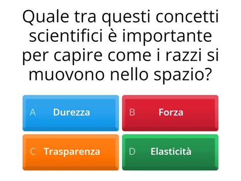 VIAGGIO NELLO SPAZIO PROVA DI VERIFICA Quiz