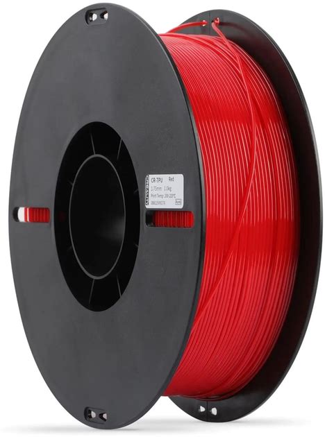 TPU-пластик Creality Filament для 3D принтера 1.75 мм 1 кг Красный ...