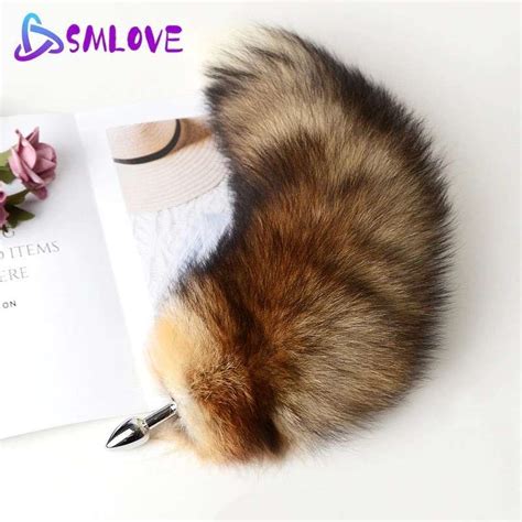 Jual Separable Anal Plug Real Fox Tail Cosplay Butt Plug Anal Sex Tail Adult Products Anal Sex