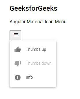 Angular Material Menu Geeksforgeeks