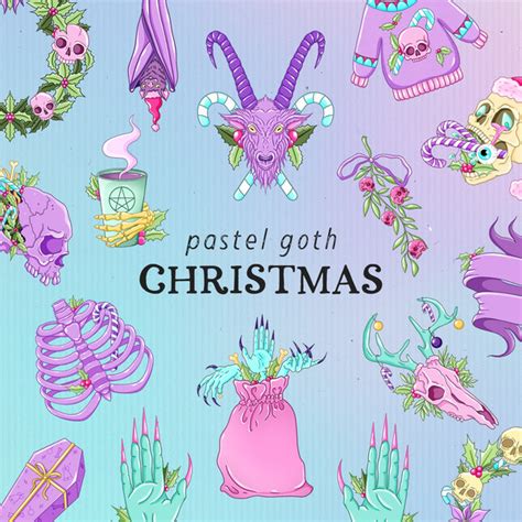 Pastel Goth Christmas Clipart Spooky Christmas Clipart Got Inspire