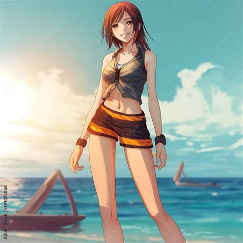 Anime Girl In Bikini Generative AI Stock Illustration Adobe Stock