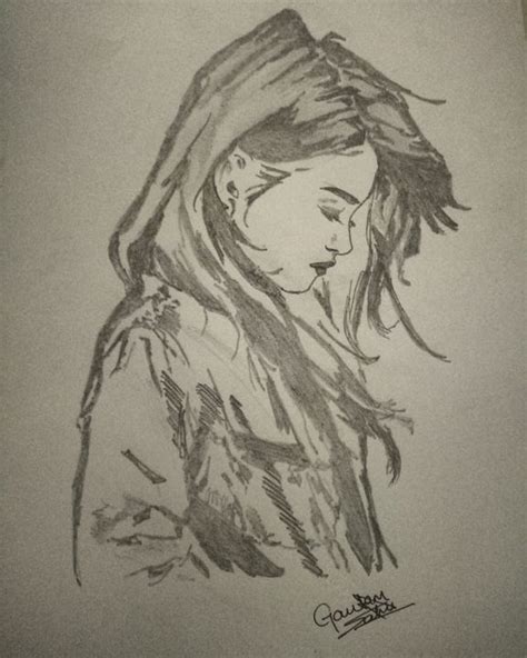 A Simple Pencil Sketch Sad Girl Sketch Grannino Atelier Yuwa Ciao Jp