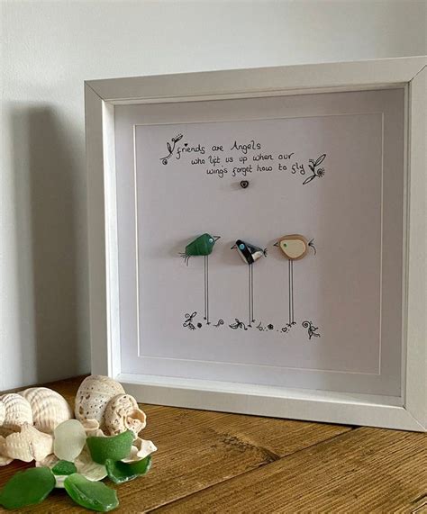 Exquisite Sea Glass Picture Made In Uk Friends Are Like Etsy Beach Glass Crafts Sea Glass