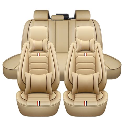 Otoez Car Seat Covers Luxury Leather 5 Seats Full Set Protector Universal For Auto Sedan Suv