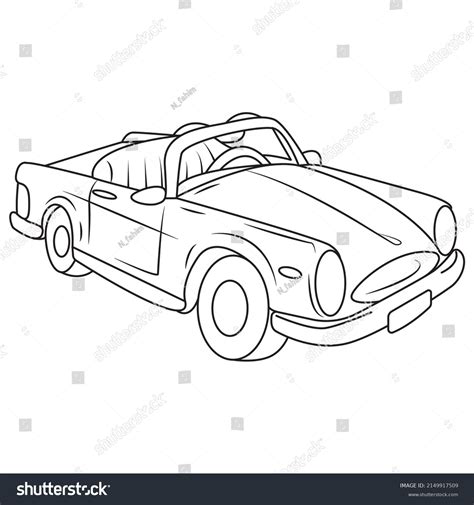 Funny Cartoon Car Coloring Page Car Stock Vector (Royalty Free ...