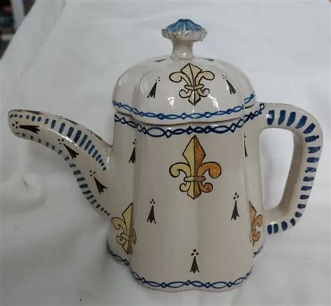 Ancienne Cafeti Re Hb Quimper Fleurs De Lys Eur Picclick Fr