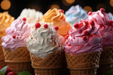 Premium Photo Scrumptious Ice Cream Flavors Minimalist Background