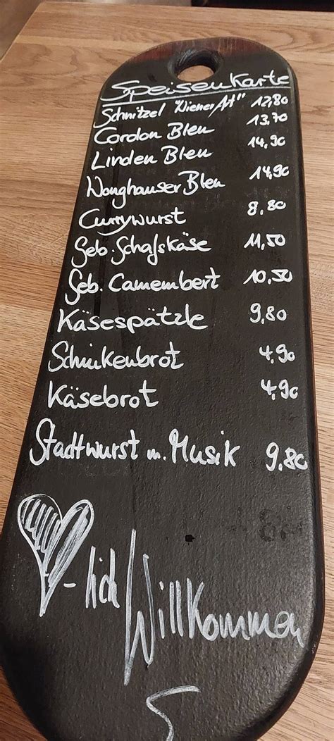 Speisekarte von Gasthaus zur Linde restaurant Altdorf bei Nürnberg