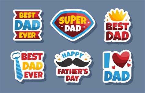 Happy Father Day Stickers Set 7633228 Vector Art At Vecteezy