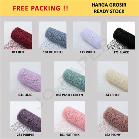 Promo Flower Wrapping Paper Jaring Spider Polynet Mesh Roll Kertas