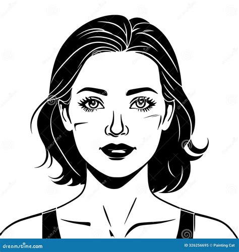 Resilient Woman Icon In Simple Line Art Style Cartoon Vector