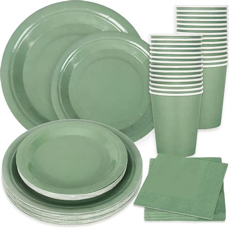 Amazon Whaline Pcs Sage Green Tableware Set Wedding Disposable