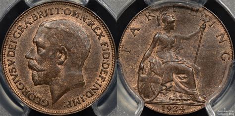 Great Britain 1924 Farthing Pcgs Ms64rb Our Coin Catalog