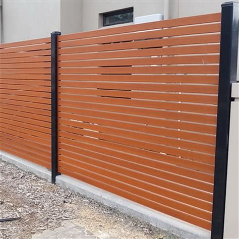 Powder Coating Customized Colors Wood Grain Aluminum Slat DIY Fencing