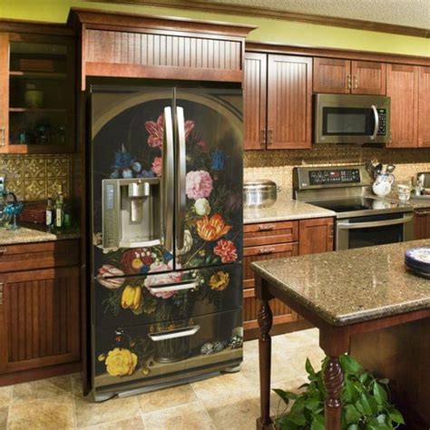 Fridge Wrap Still Life Gallery 3flowers Floral Fridge Decal Etsy