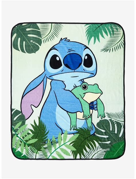 Disney Lilo Stitch Frog Leaves Throw Blanket Hot Topic Lilo And