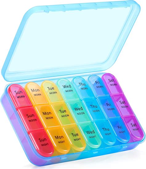 Amazon.com: ASprink Pil Box 3 Times a Day, Weekly Pill Organizer 3