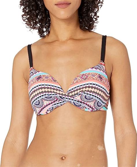 Captiva Women S Sanibel Sky Crossover Molded Push Up Bra Bikini Top