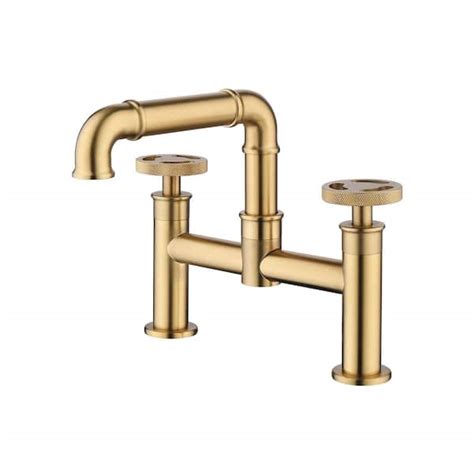 Aimadi 8 In Widespread Double Handle Bathroom Faucet With Rotating Spout 2 Hole Brass Bathroom