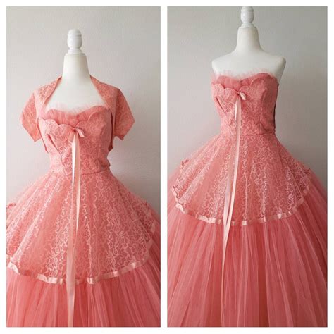 Vintage 1950s Dress 50s Prom Dress Emma Domb Formal Dress Etsy