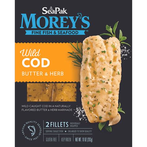 Seapak Moreys Cod Butter And Herb Wild 2 Ea Frozen Cod Festival