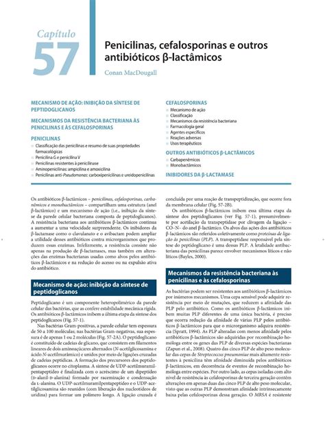 Beta lactamicos Goodman Capítulo 57 Penicilinas cefalosporinas e