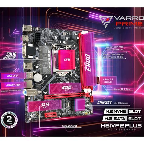 Jual Kirim Langsung Motherboard Gaming H Vp Plus Varro Support Nvme