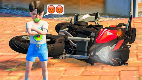 Meu Sobrinho Derrubou Minha Moto Gta Vida Real Youtube