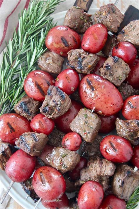 Grilled Steak Skewers With Balsamic Herb Marinade