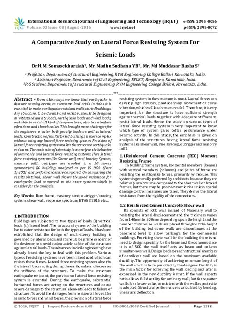 (PDF) A Comparative Study on Lateral Force Resisting System For Seismic ...