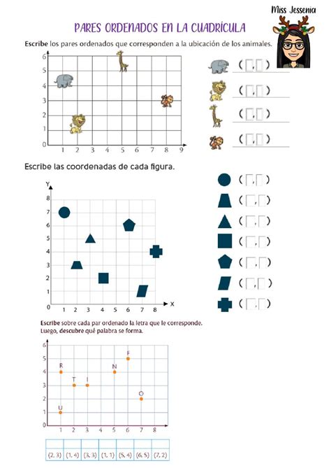 Pares Ordenados En La Cuadr Cula Jessenia Matute Interactive