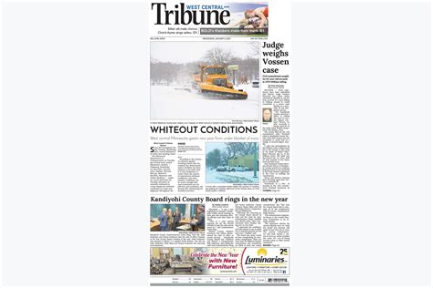 Delivery Of The West Central Tribunes Wednesday Edition For Jan 4