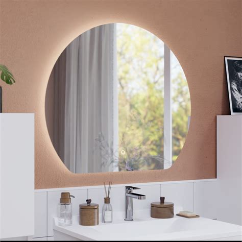 Miroir De Salle De Bain Forme Demi Cercle Clairage Led Antibu E