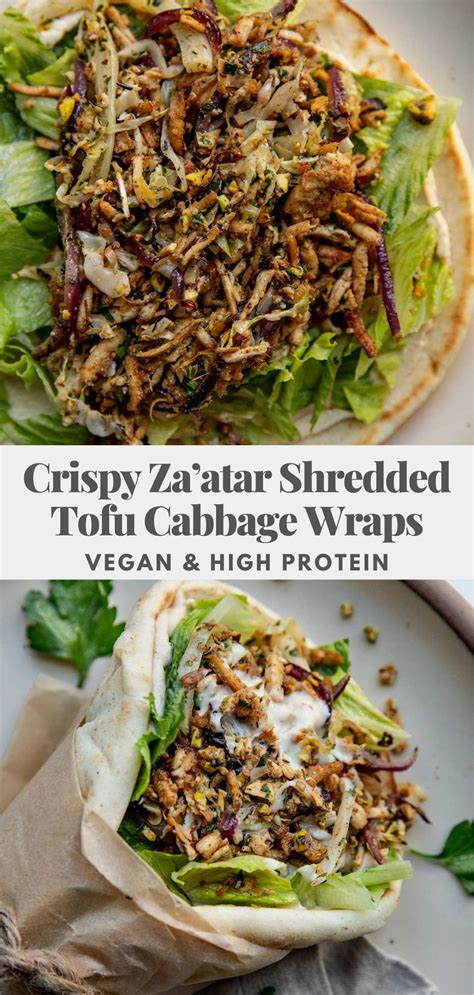 Crispy Shredded Zaatar Tofu Cabbage Wraps Plant Based Rd Recipe