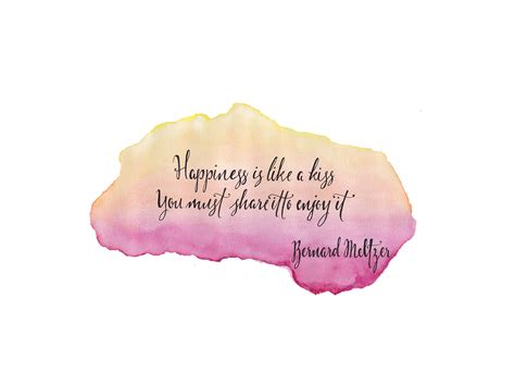 Pink ombre watercolour Happiness quote desktop wallpaper background