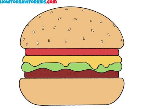 How to Draw a Burger - Easy Drawing Tutorial For Kids | Drawing ...