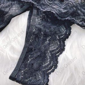 Custom Lace Lingerie Panties Sexy Crotchless Underwear Personalised Name Thong Custom Name