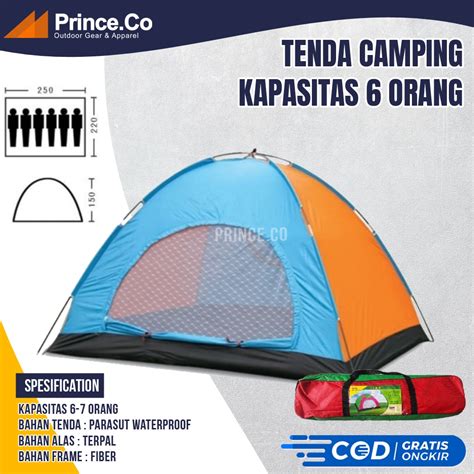 Jual Tenda Camping Kemping Hiking Tenda Dome Single Layer Kapasitas 6