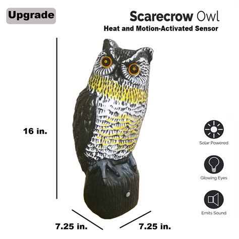 Solar Powered Animal Repellent Scarecrow Owl- PIR ... – Grandado