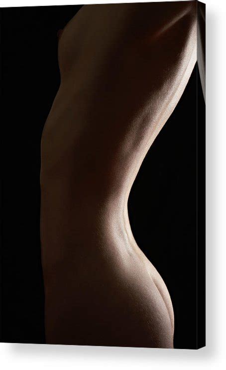 Naked Woman Mid Section Side View Acrylic Print By Shalom Ormsby