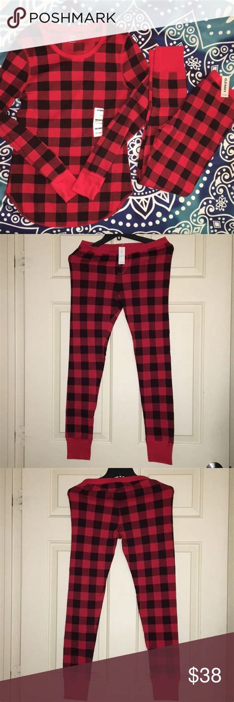 Old Navy Medium Red Black Buffalo Plaid Pajamas Brand New With Tags