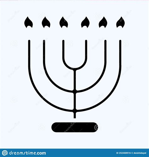 Icon Menorah Suitable For House Symbol Glyph Style Simple Design