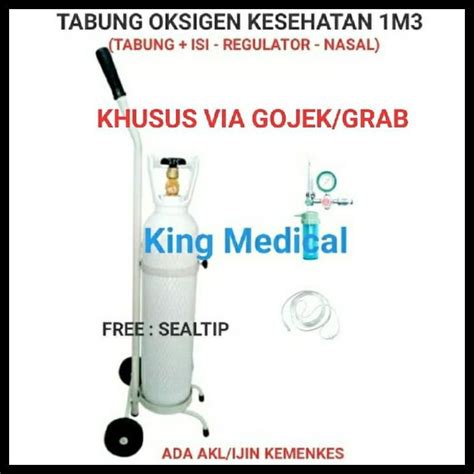 Jual Oksigen 1m3 Lengkap Tabung Oxigen Trolly Regulator Nasal