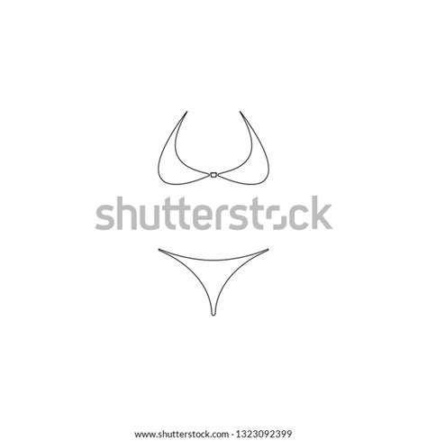 Lingerie Swimsuit Bikini Simple Flat Vector Stock Vector Royalty Free 1323092399 Shutterstock