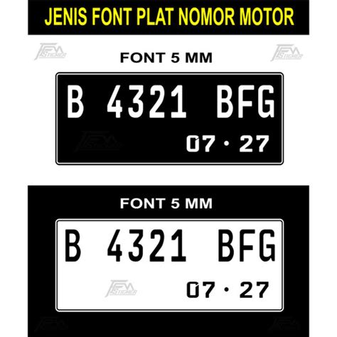 Jual Cutting Sticker Angka Plat Motor Font Terbaru Angka Hitam Kota